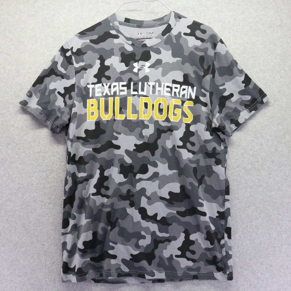 Texas Lutheran Bulldogs‎ Shirt Mens Small Under Armour Heatgear Loose Gray Camo